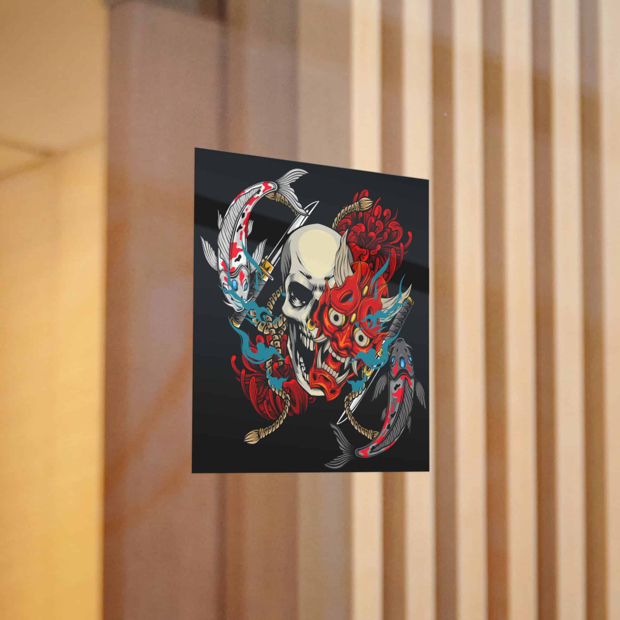 Skull Oni 2 Die Cut Stickers Dtf - Image 6