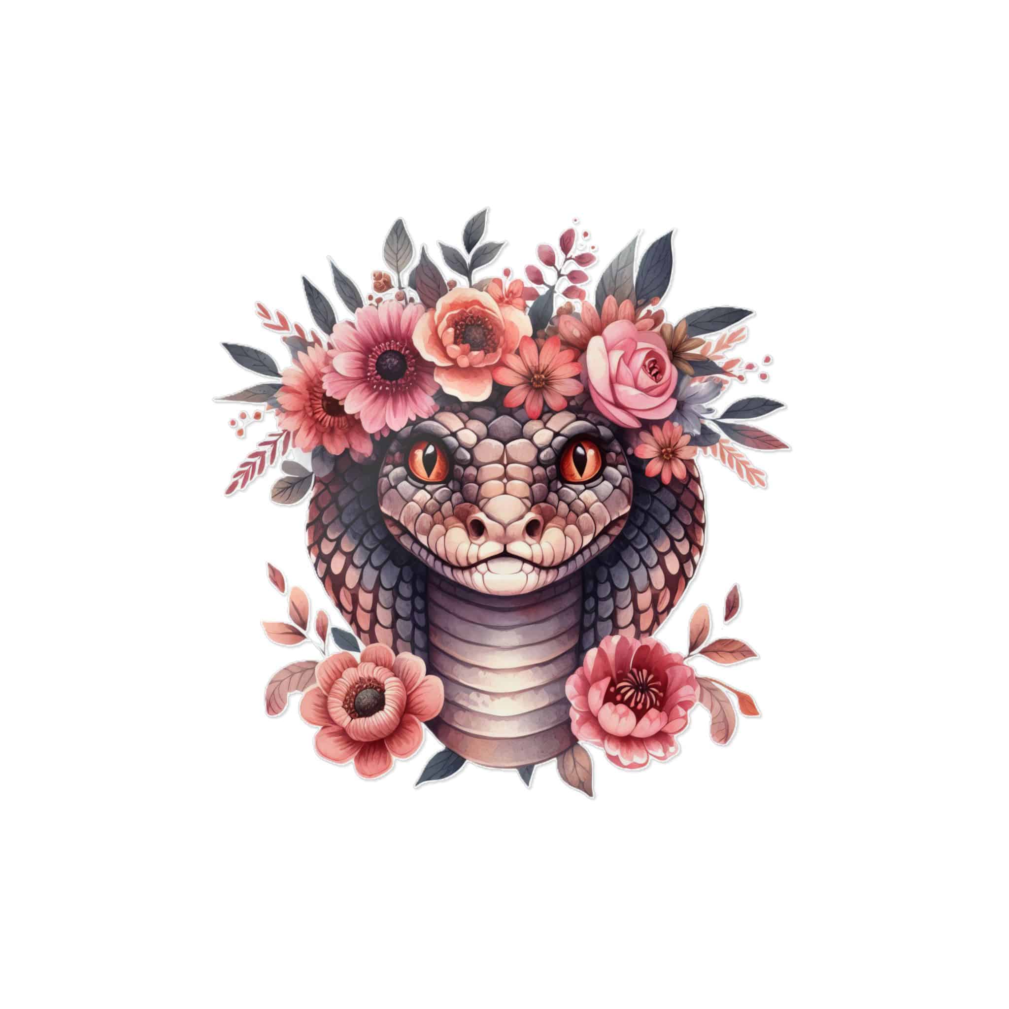 Watercolor Animal Vector With Floral Designs Clipart Illustrations(1) Die Cut Stickers Dtf - Image 15