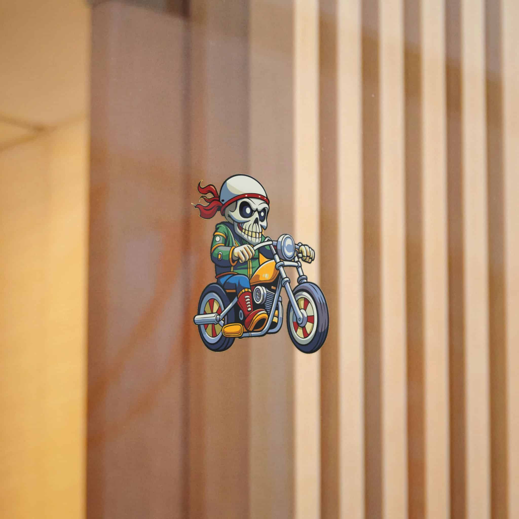 Moto Skull Die Cut Stickers Dtf - Image 4