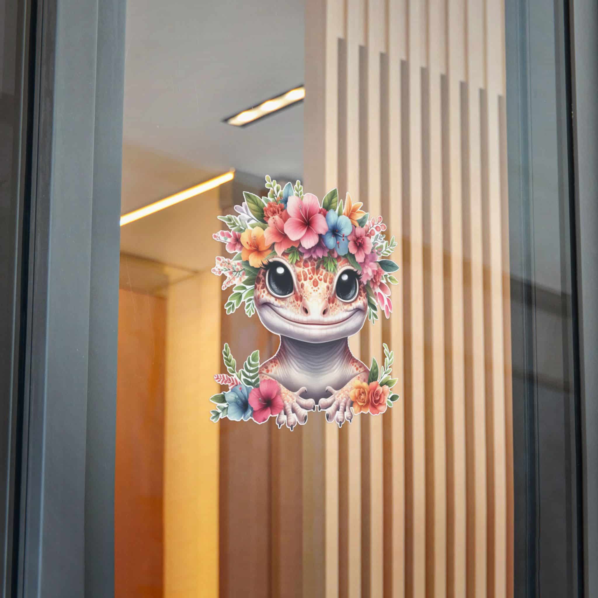 Flower Crown Gecko Die Cut Stickers Dtf - Image 28
