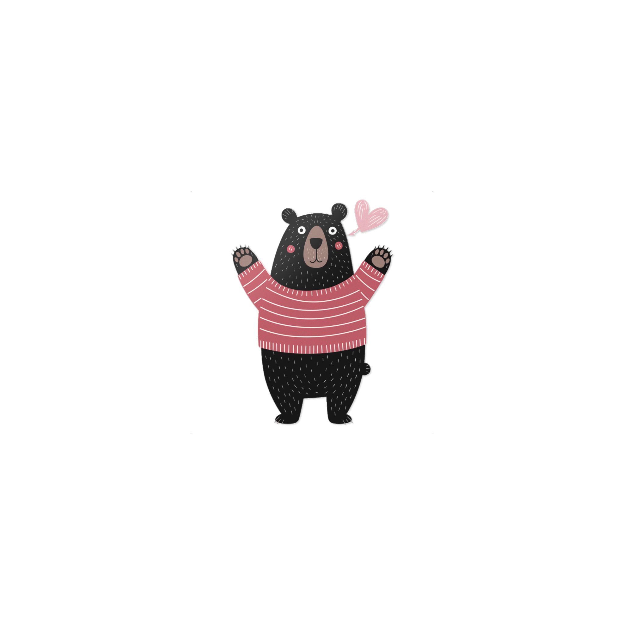 Cute Cartoon Black Bear Isolated White Background Die Cut Stickers Dtf - Image 9