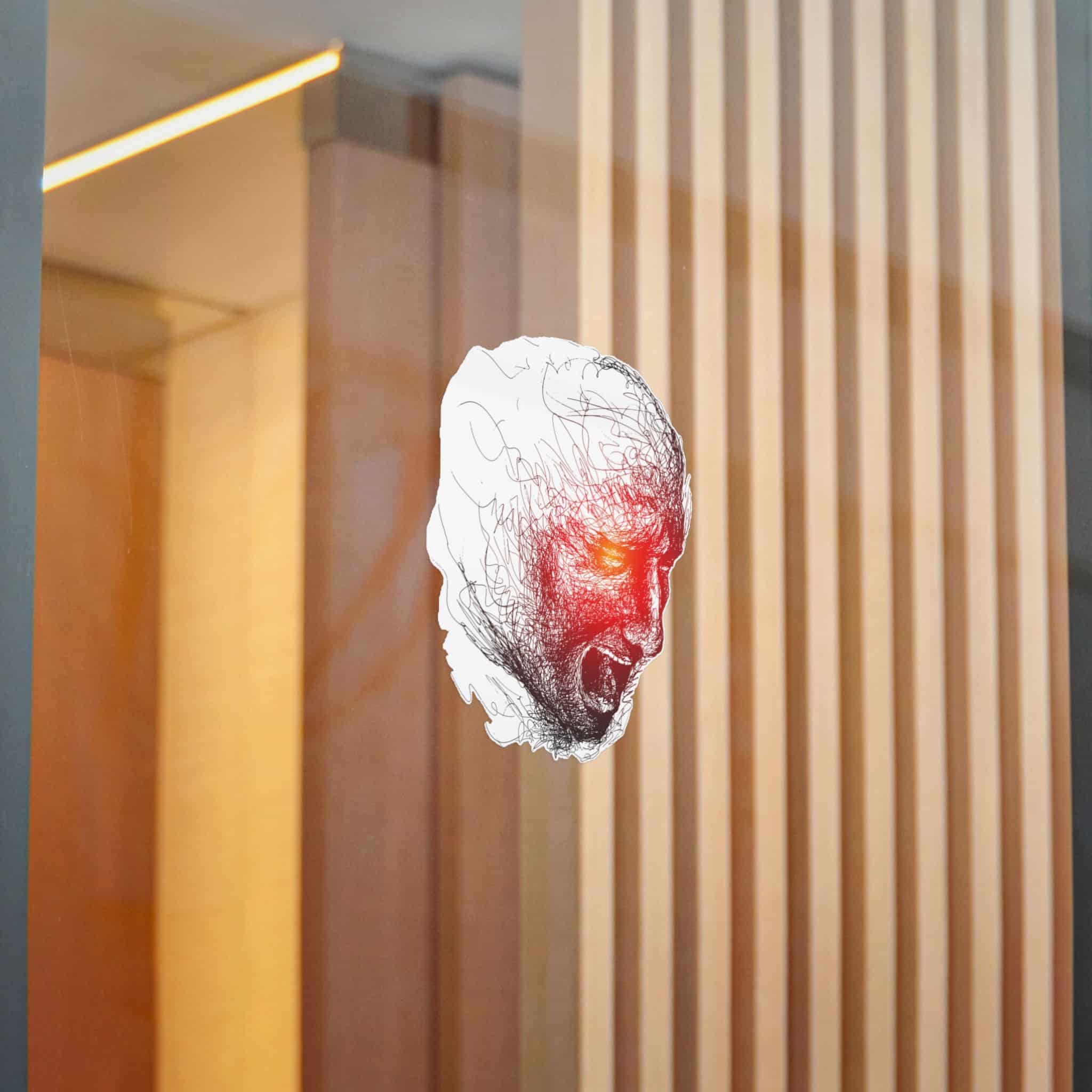 Man S Face Dissolving Into Pen Lines Sketch Illustration Die Cut Stickers Dtf - Image 22