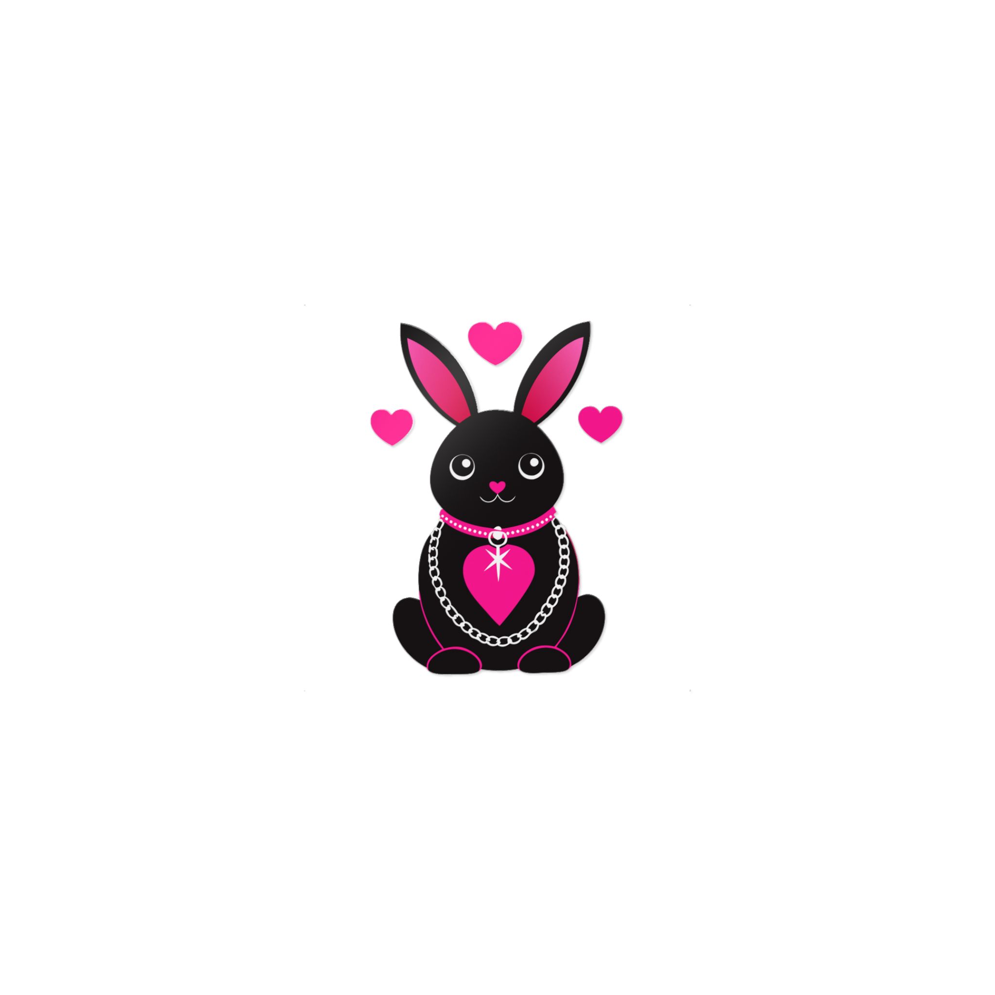 Cute Rabbit With Loveshaped Chain Die Cut Stickers Dtf - Image 9