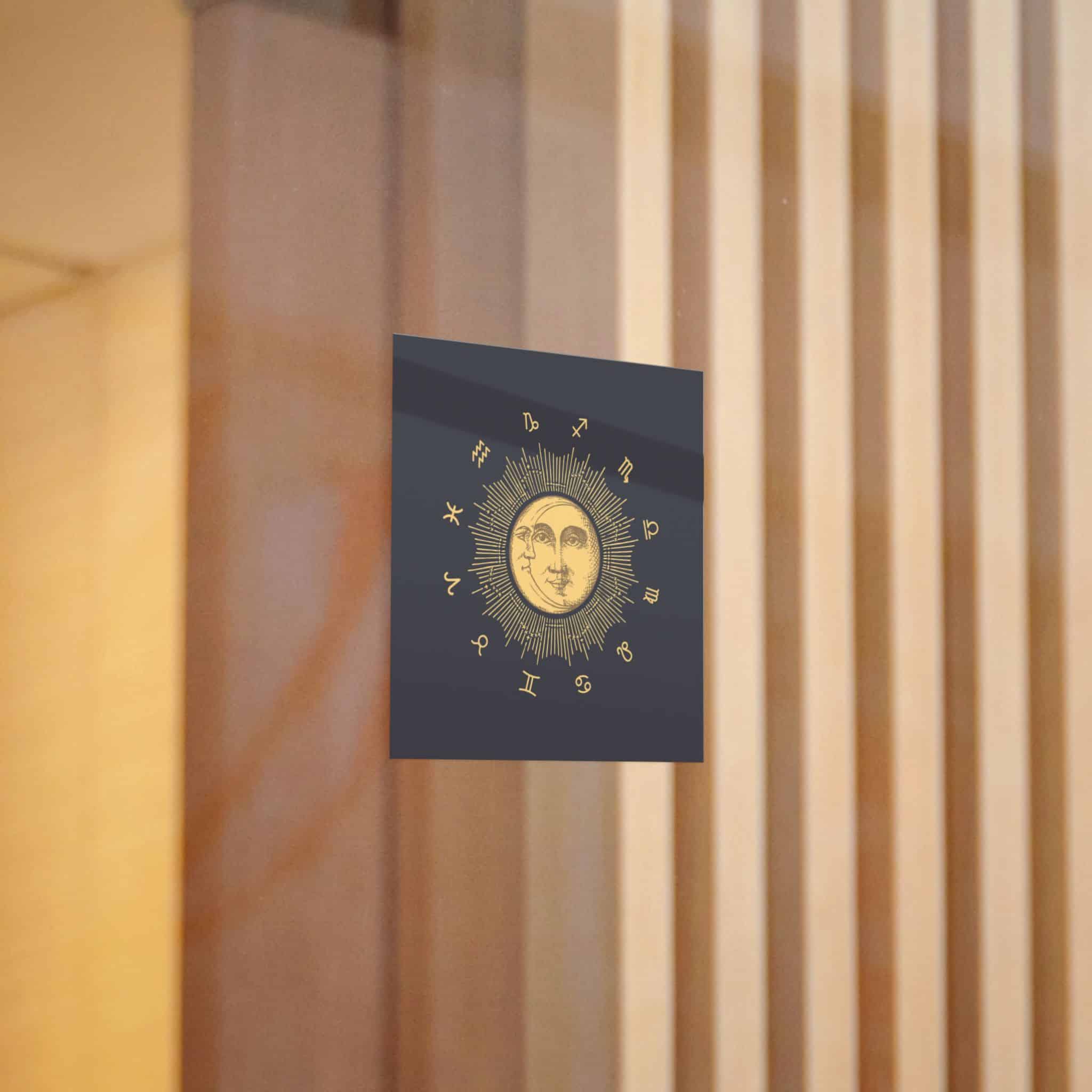 Zodiac Circle With Sun Crescent Drawing Die Cut Stickers Dtf - Image 4