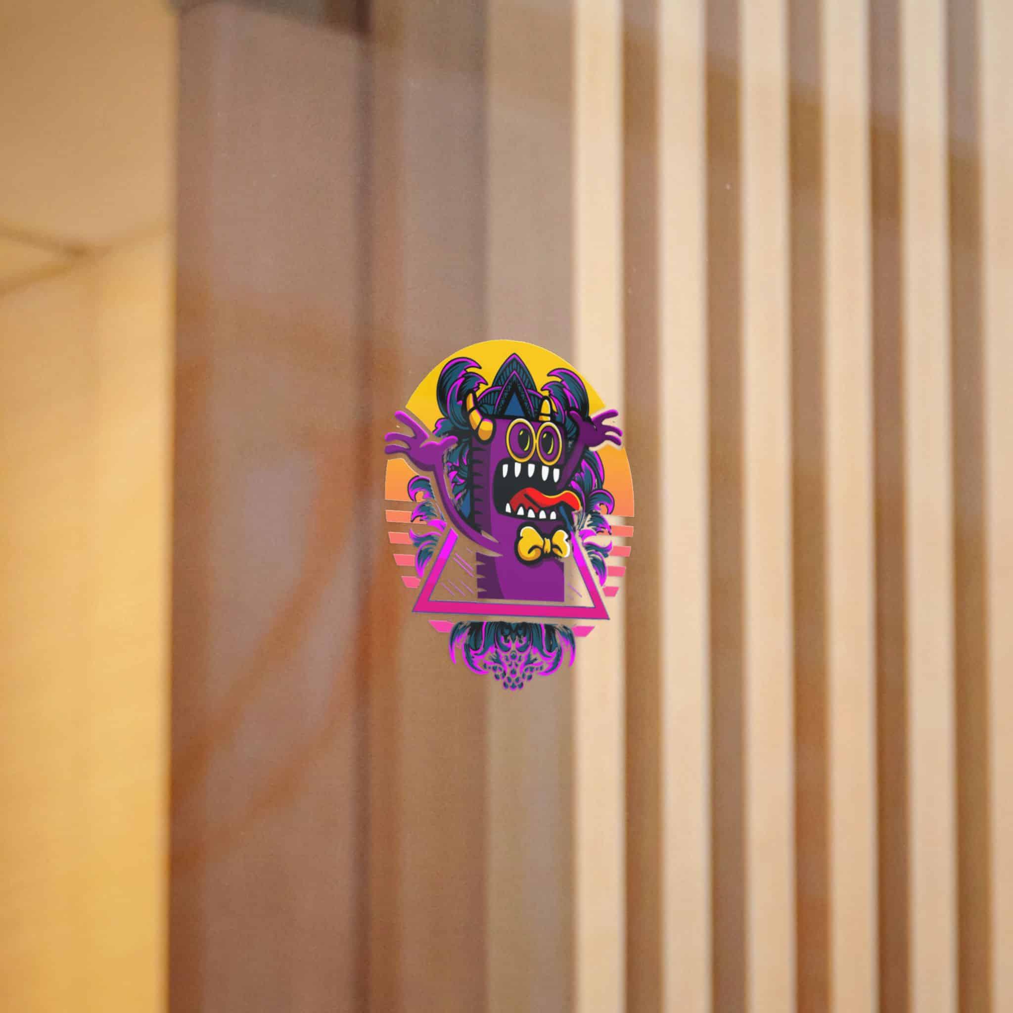 Surprised Purple Monster With Yellow Bow Tie Die Cut Stickers Dtf - Image 4