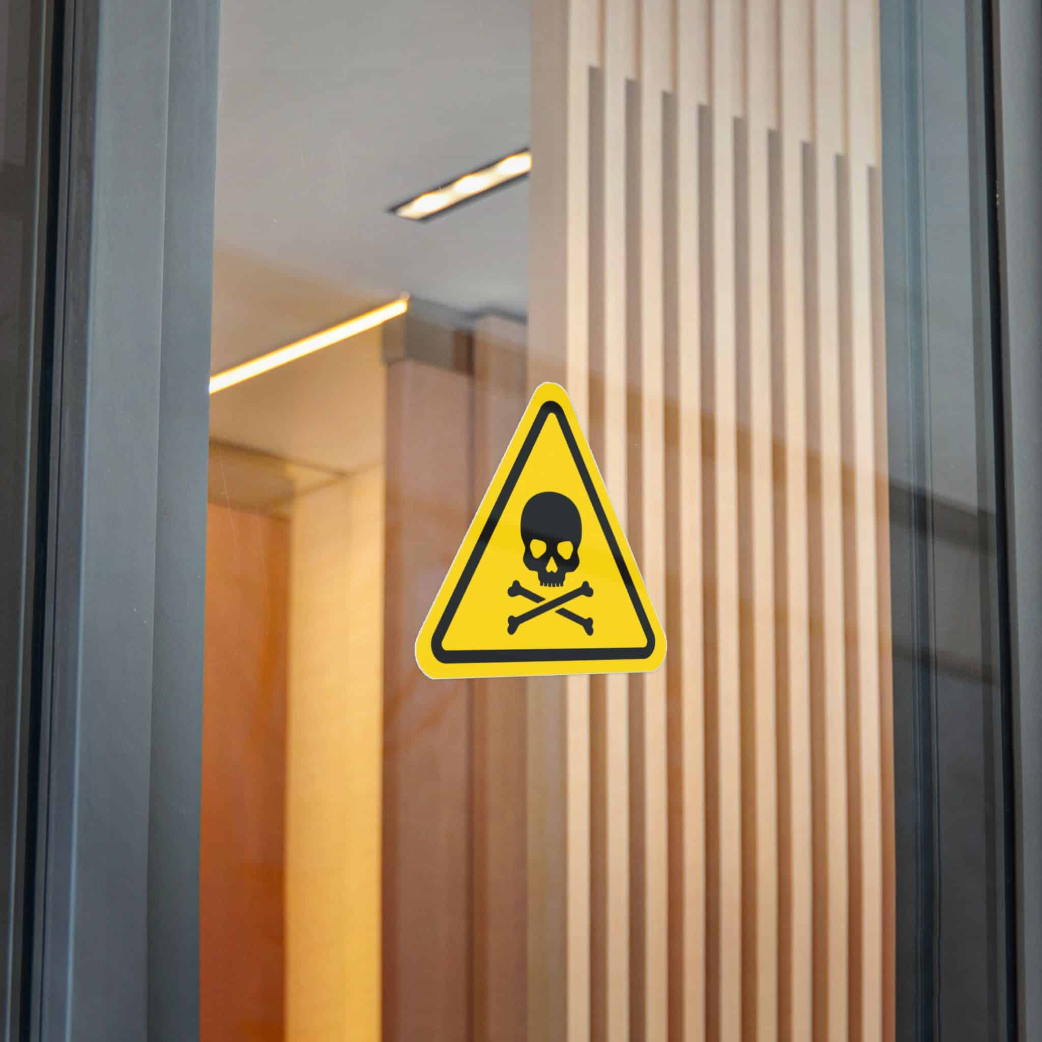Skull Crossbones Flat Icon Black Vector Triangle Danger Sign Yellow Background Die Cut Stickers Dtf - Image 28