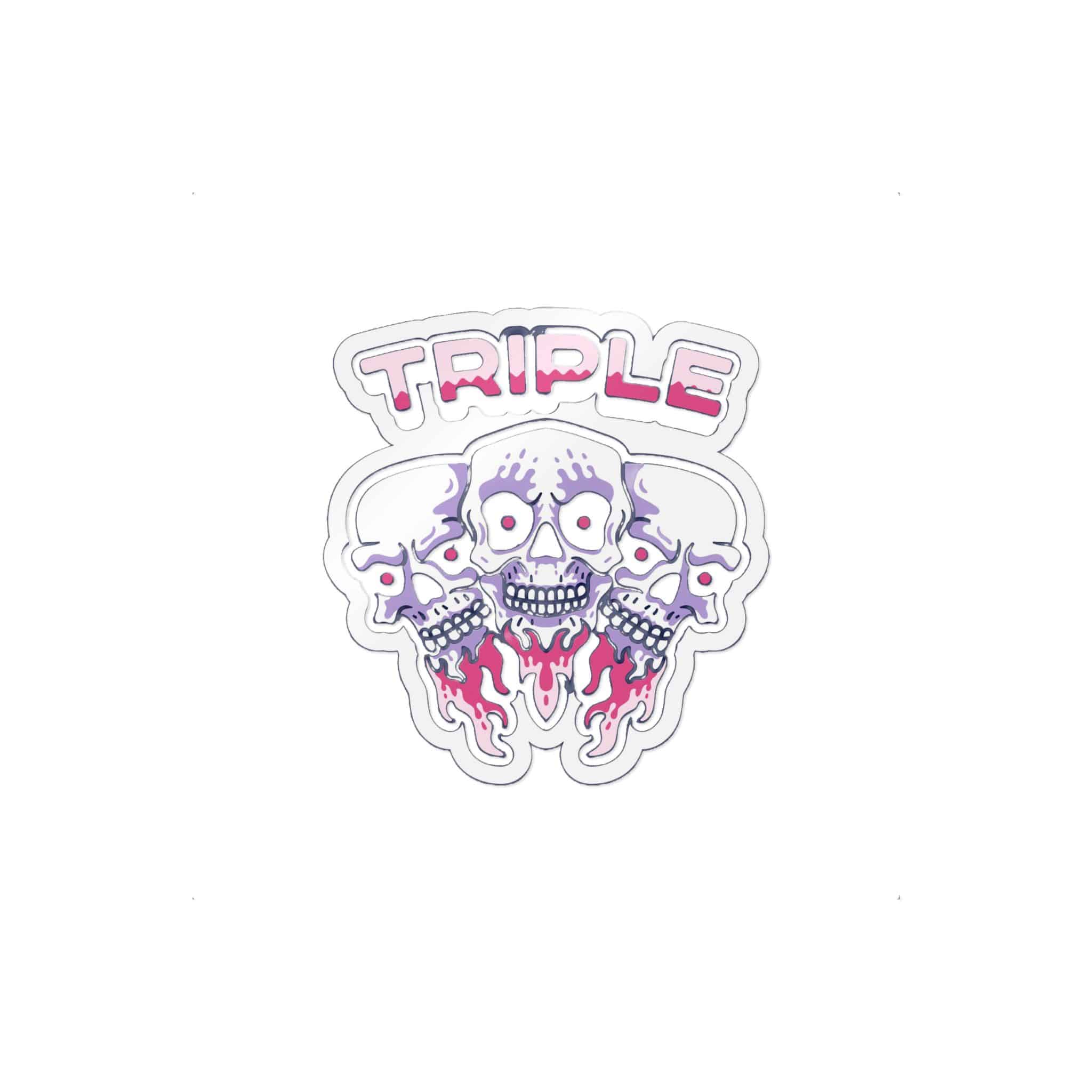 Triple Skull Gamer Die Cut Stickers Dtf - Image 13