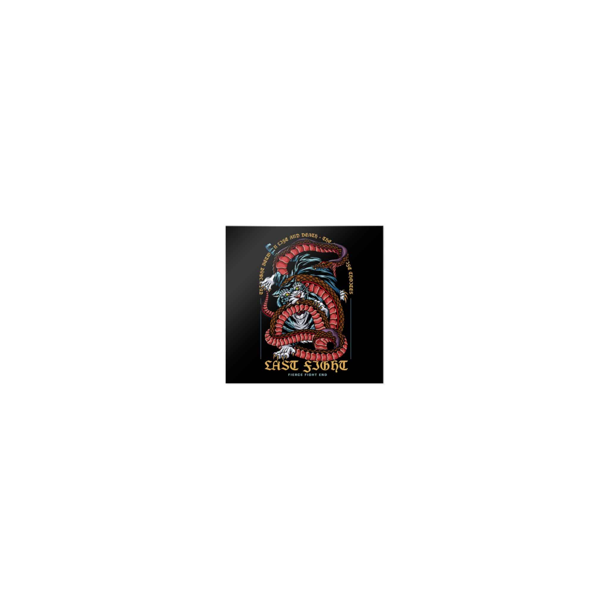 Tiger Vs Snake Tattoo With Text Illustration Die Cut Stickers Dtf - Image 7