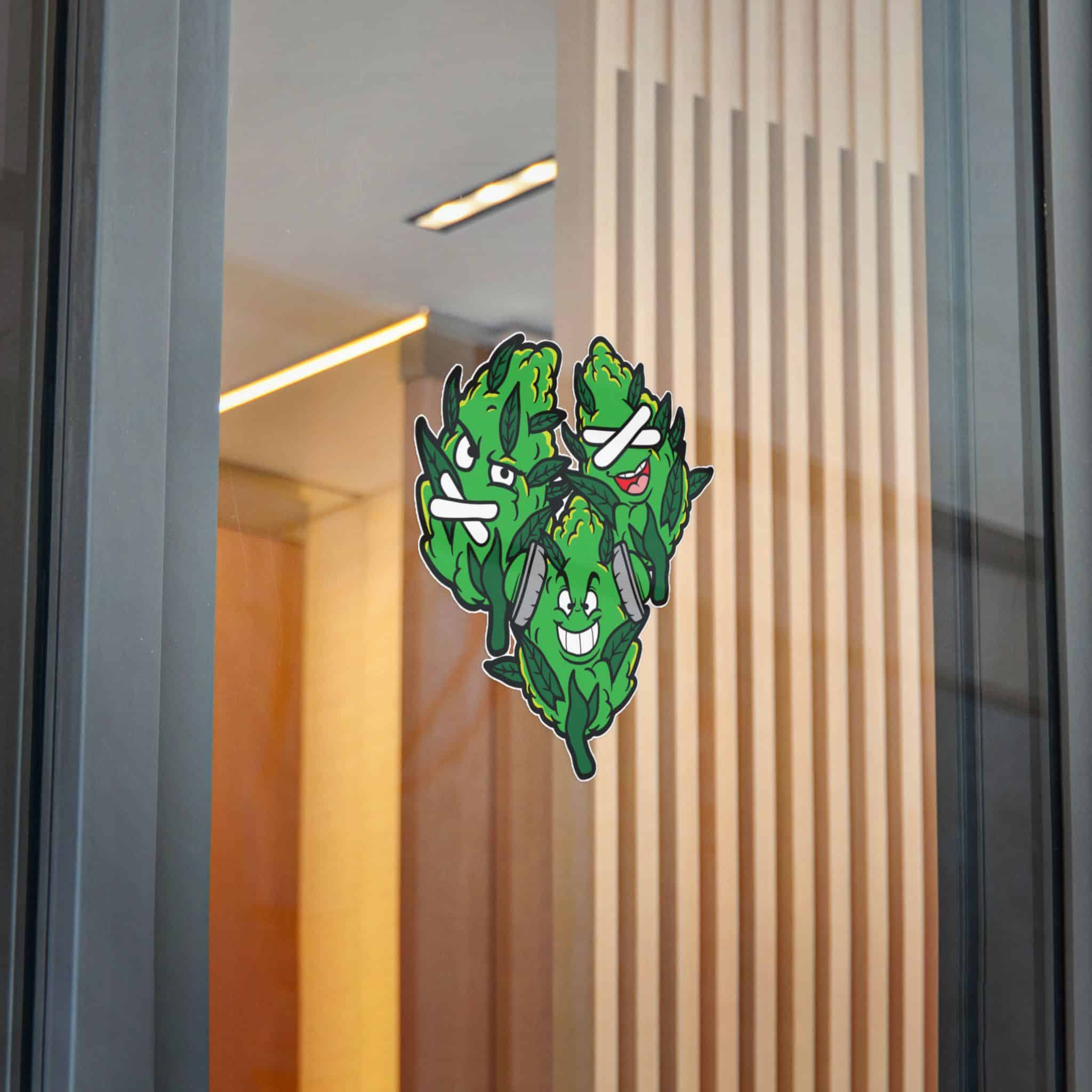 Grass Bud Weed Marijuana High Emoji Die Cut Stickers Dtf - Image 28