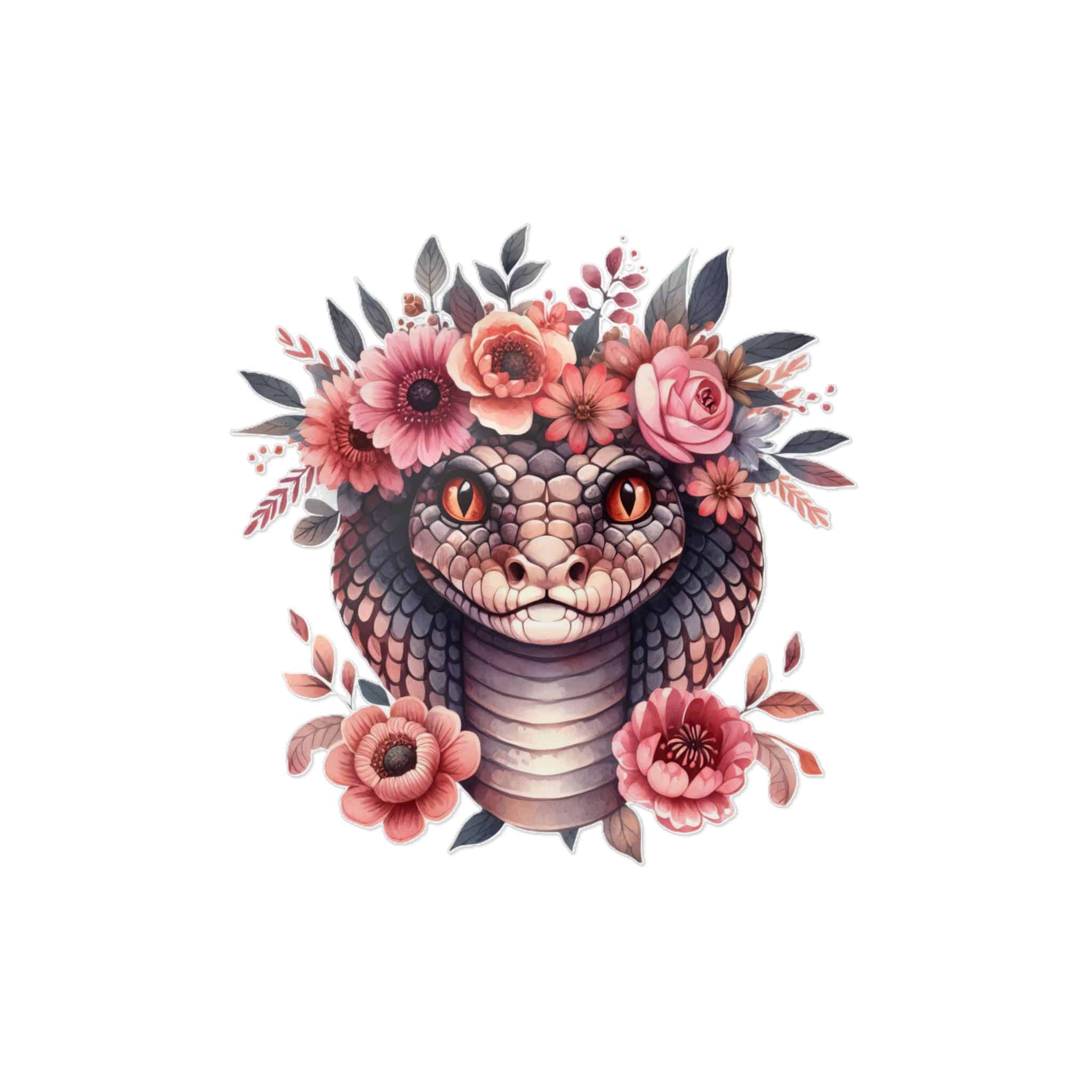 Watercolor Animal Vector With Floral Designs Clipart Illustrations(1) Die Cut Stickers Dtf - Image 5