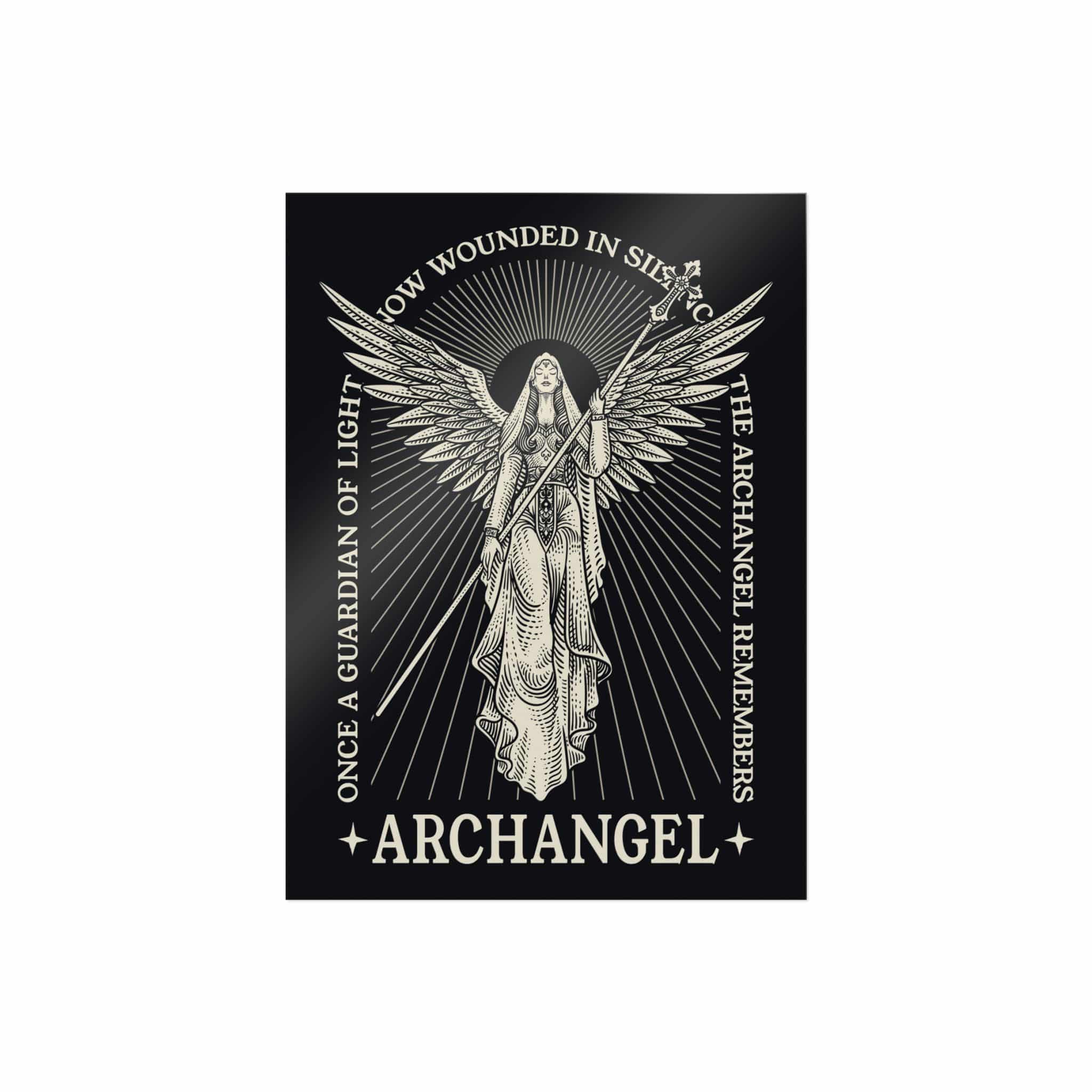 Illustration Majestic Archangel With Spear Radiant Light Die Cut Stickers Dtf - Image 13