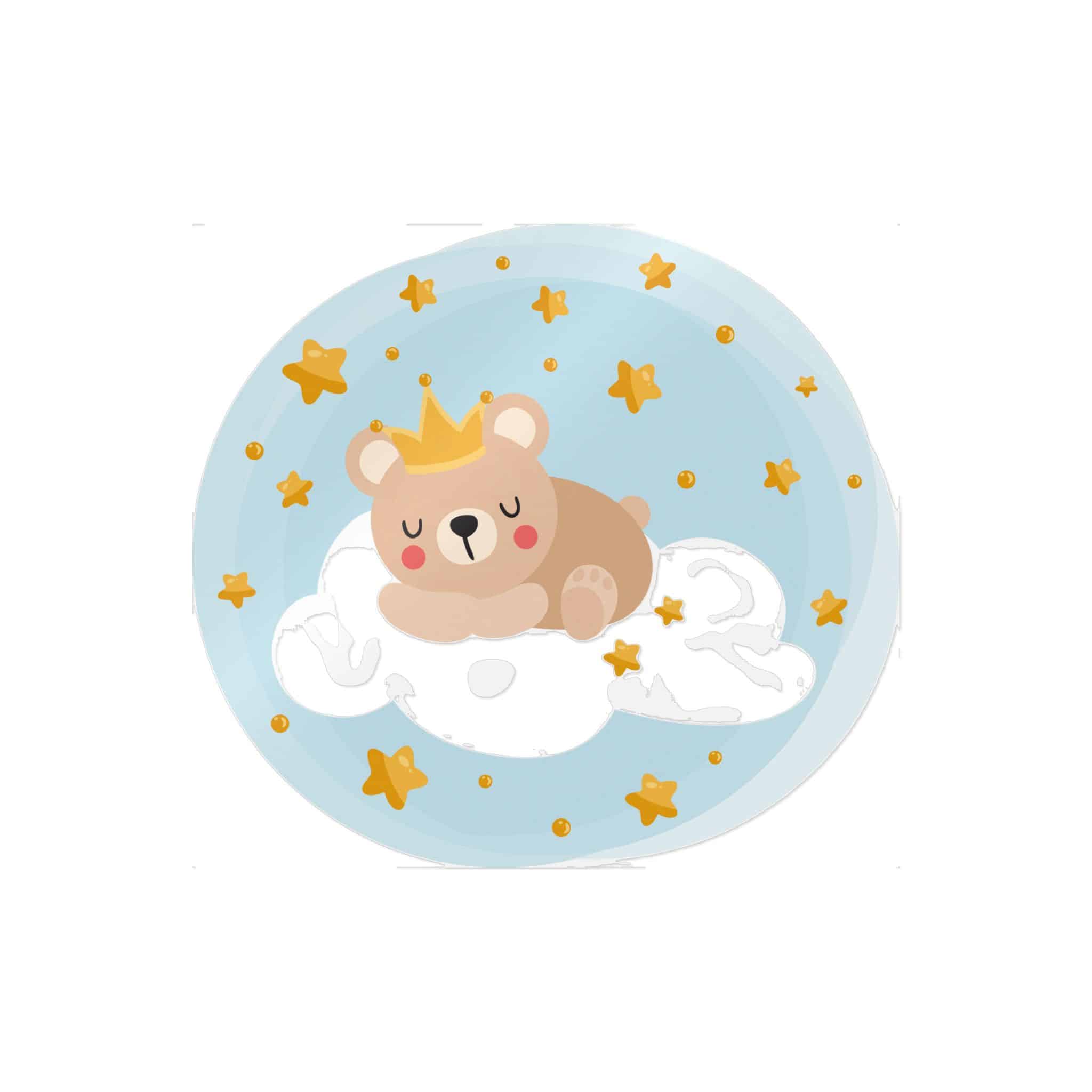 Round Illustration Sweet Dreams With Teddy Bear Prince Sleeping On Cloud Die Cut Stickers Dtf - Image 29