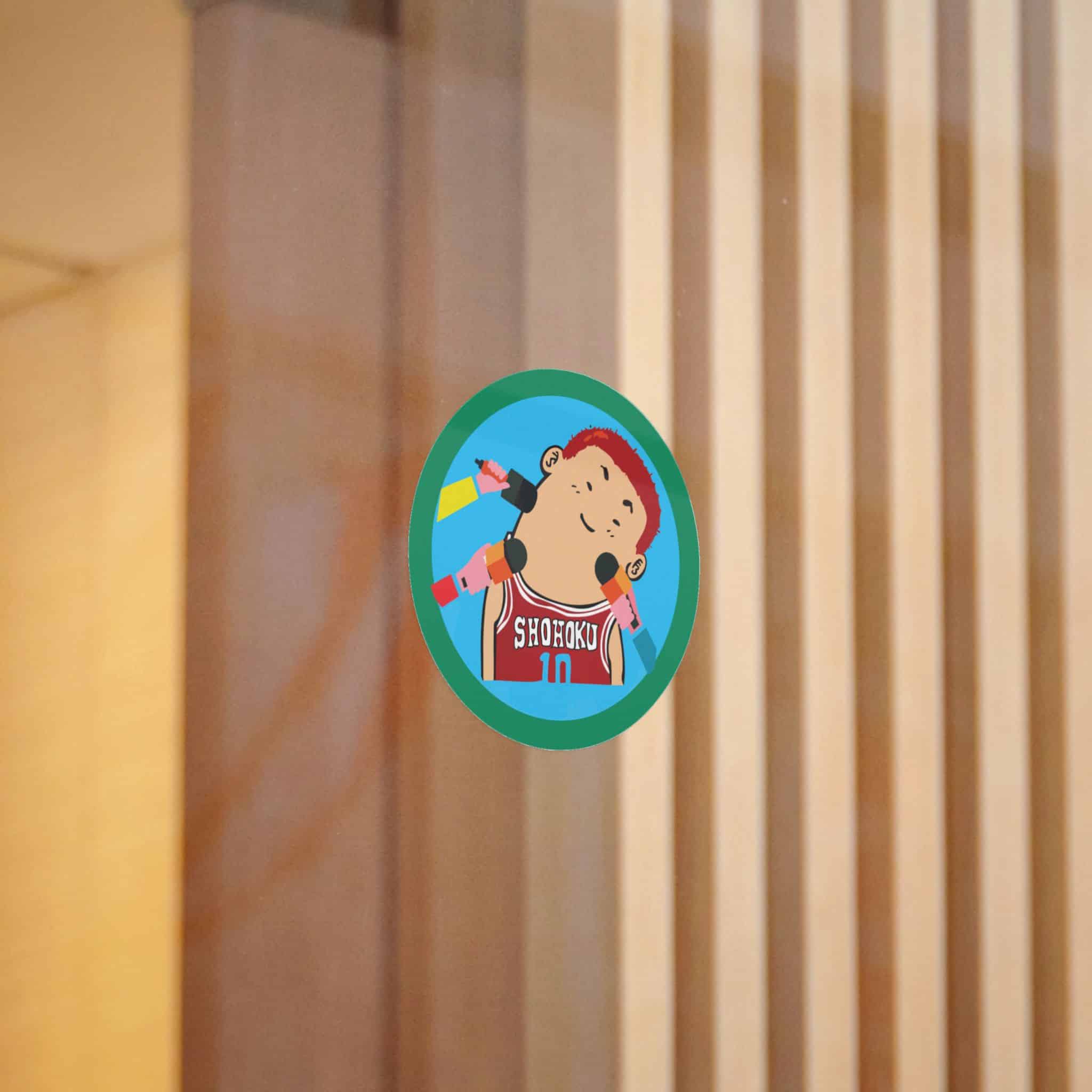 Picture Boy With Red Headband Blue Circle With Word Sushi It Die Cut Stickers Dtf - Image 6