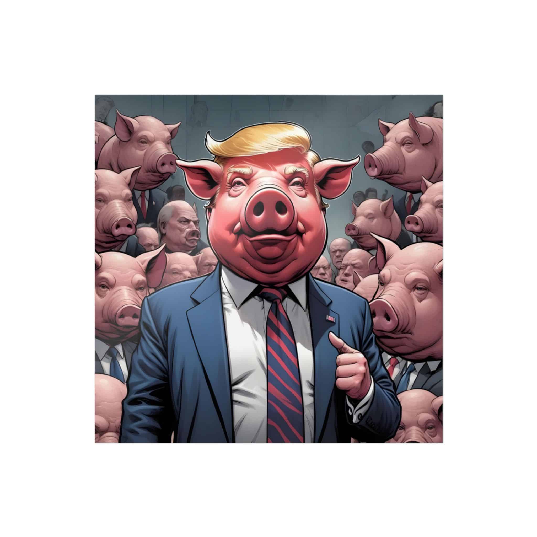 President Pig 3 Die Cut Stickers Dtf - Image 3