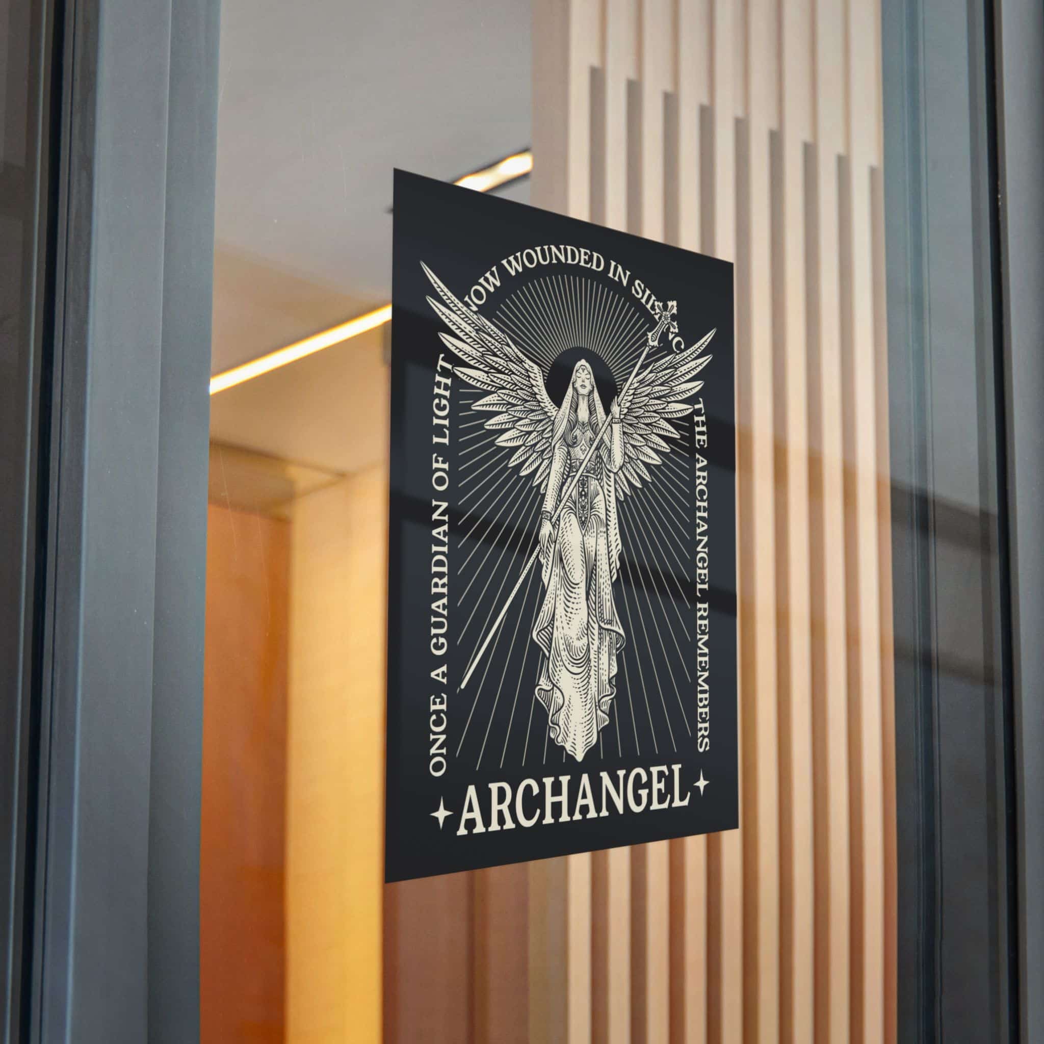 Illustration Majestic Archangel With Spear Radiant Light Die Cut Stickers Dtf - Image 32