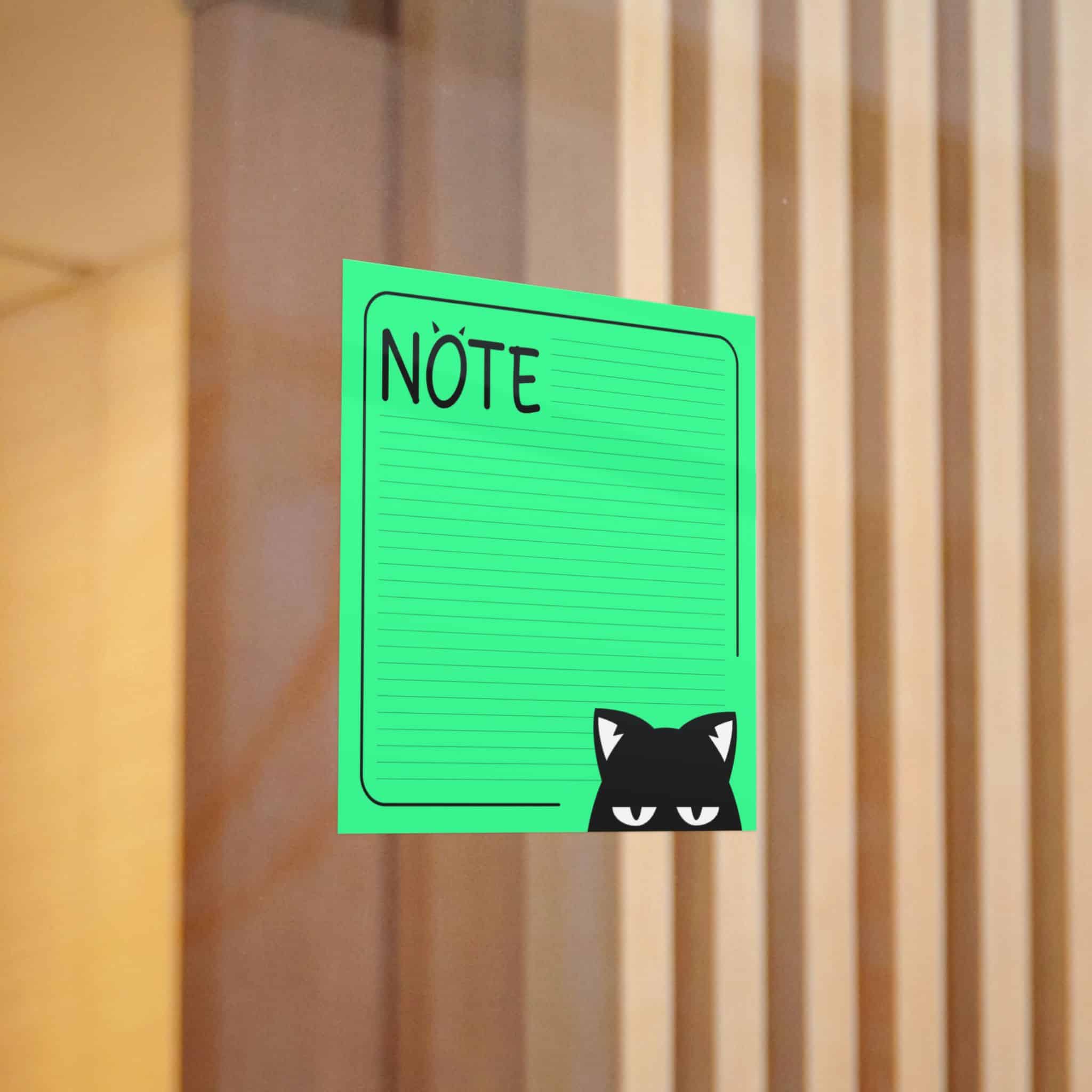 Green Note List With Black Cat Green Cat Note Template Stylish Green Notebook With Black Cat Die Cut Stickers Dtf - Image 6