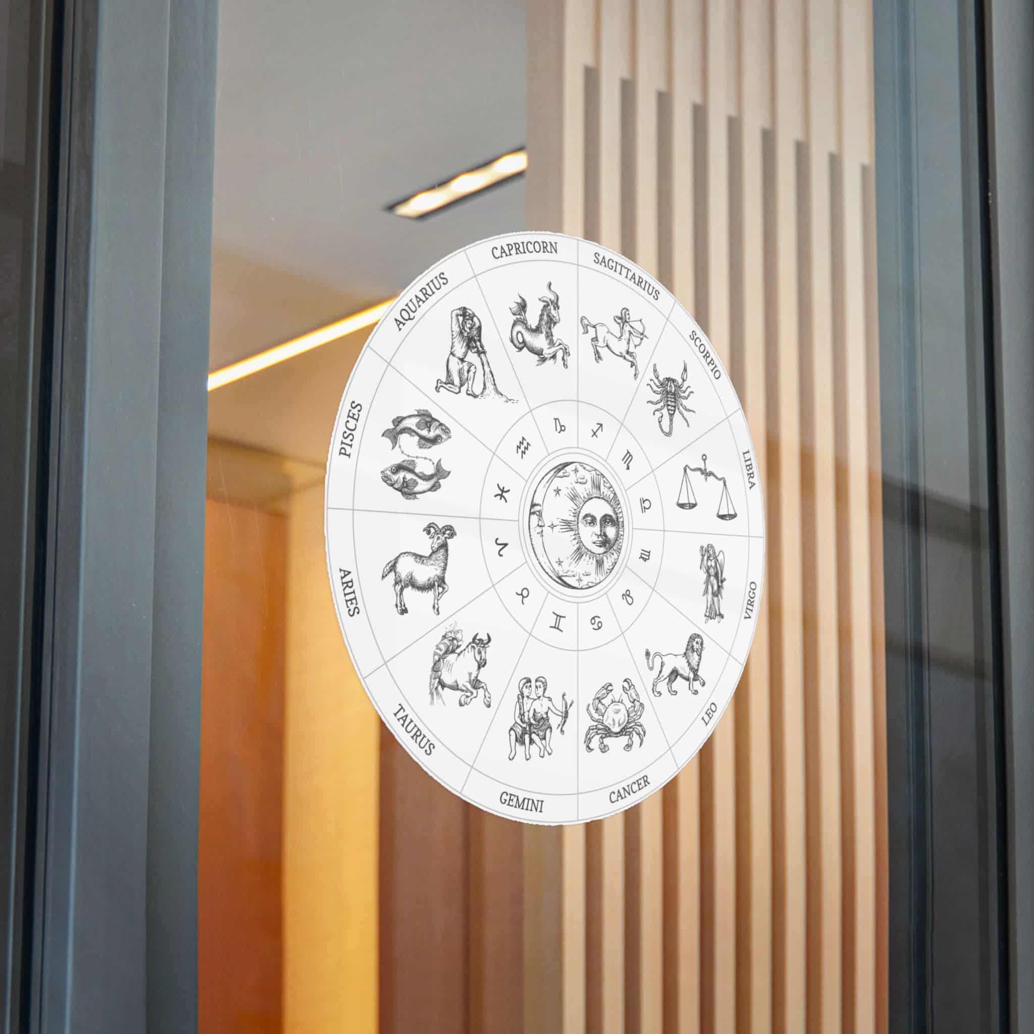 Zodiac Circle Horoscope Signs With Sun Moon Die Cut Stickers Dtf - Image 32