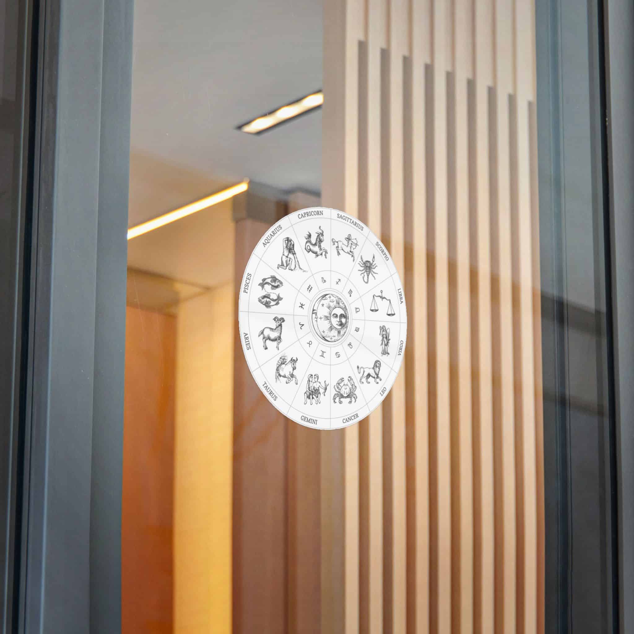 Zodiac Circle Horoscope Signs With Sun Moon Die Cut Stickers Dtf - Image 26