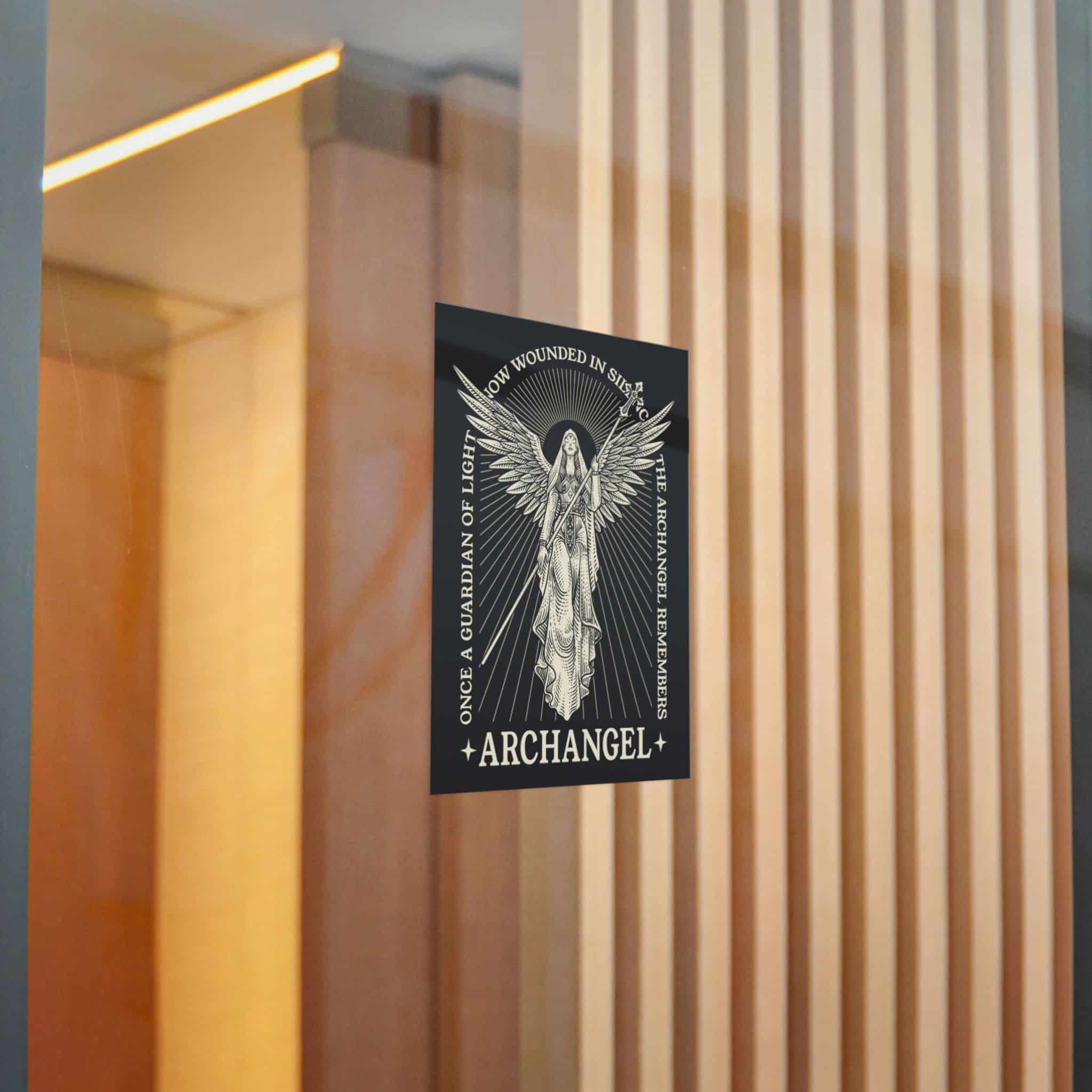Illustration Majestic Archangel With Spear Radiant Light Die Cut Stickers Dtf - Image 16