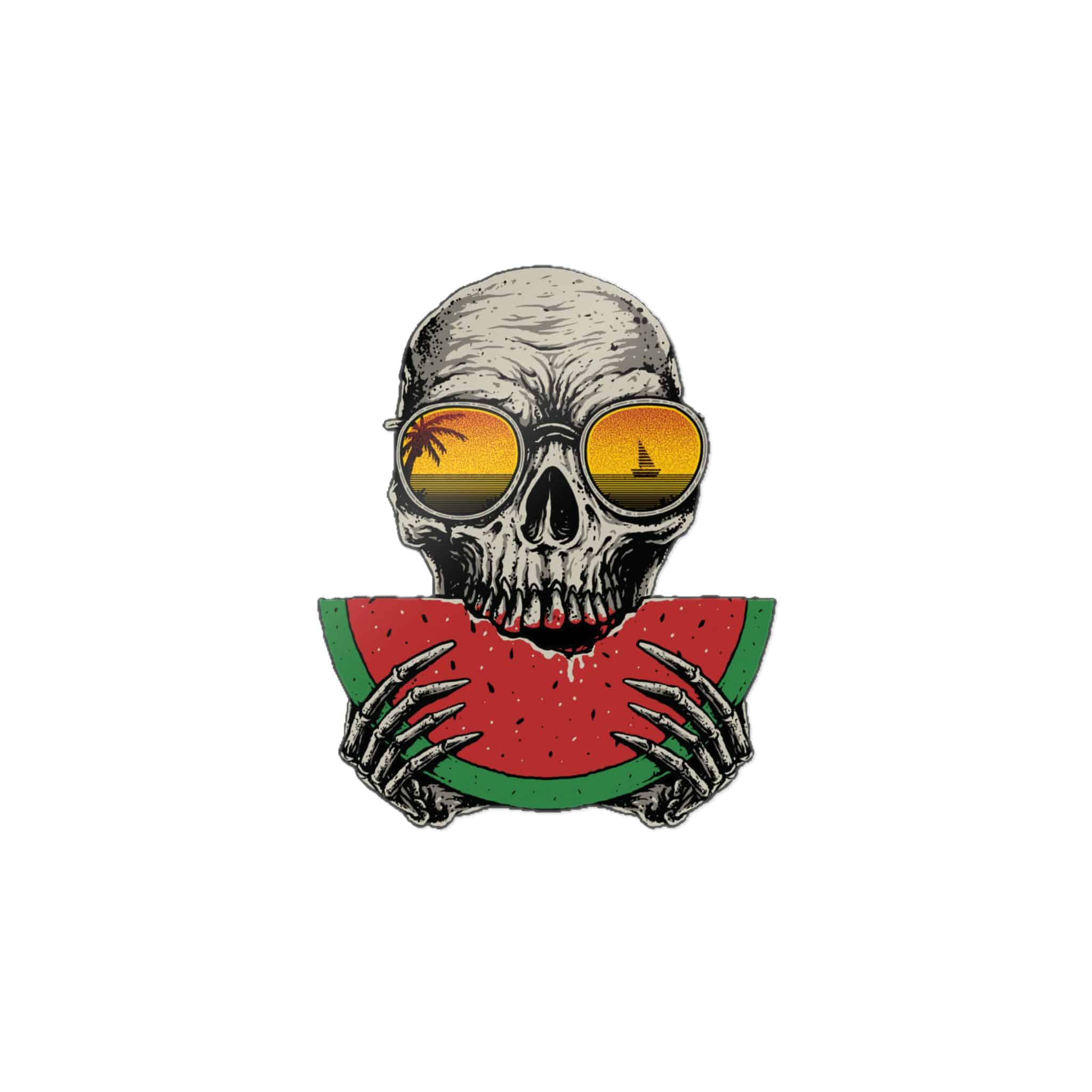 Skull Watermelon Summer Beach Graphic Illustration Die Cut Stickers Dtf - Image 5