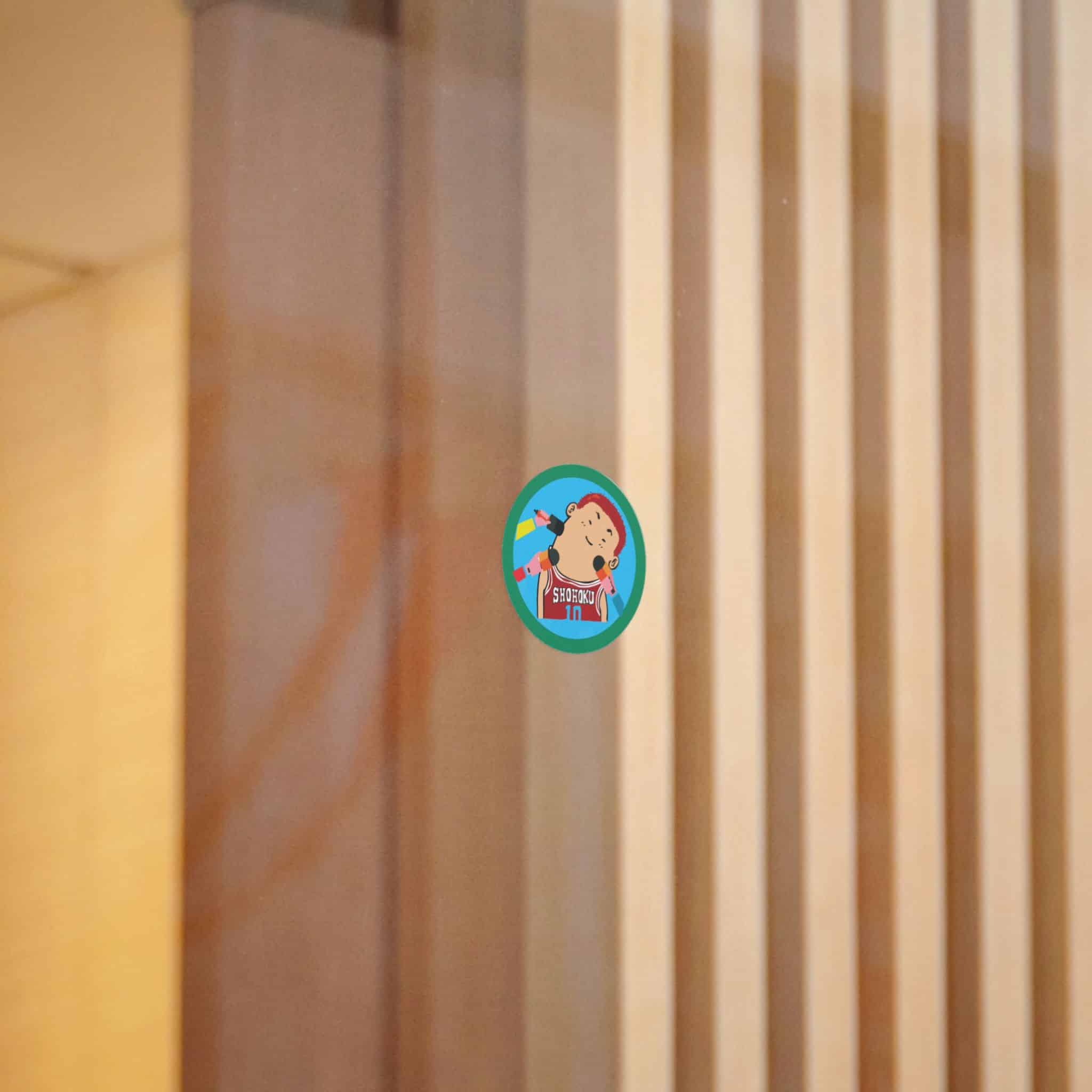 Picture Boy With Red Headband Blue Circle With Word Sushi It Die Cut Stickers Dtf - Image 8