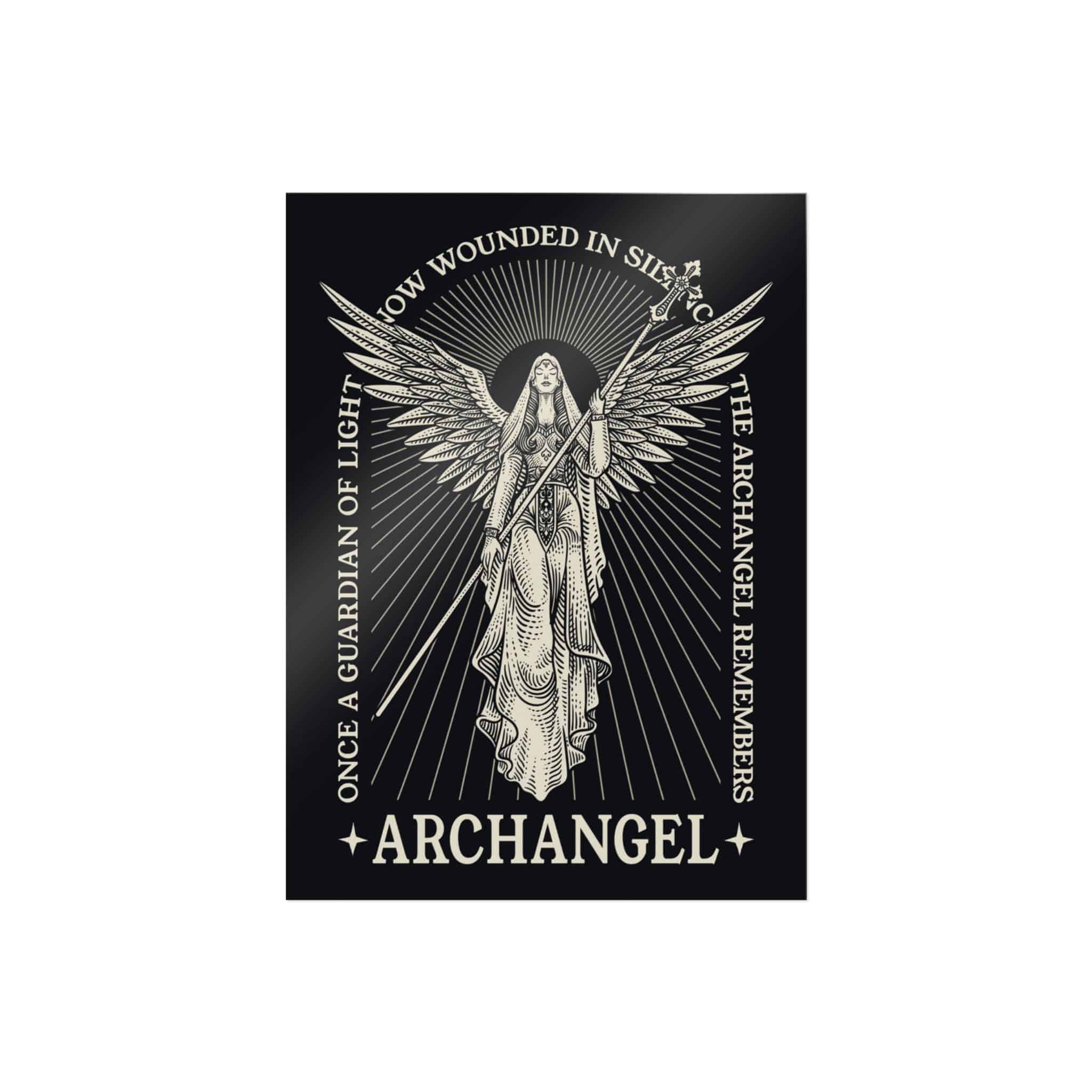 Illustration Majestic Archangel With Spear Radiant Light Die Cut Stickers Dtf - Image 5