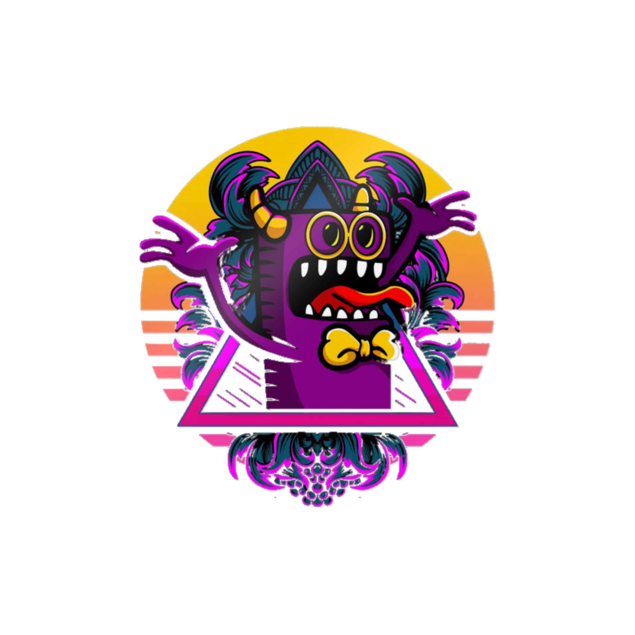 Surprised Purple Monster With Yellow Bow Tie Die Cut Stickers Dtf
