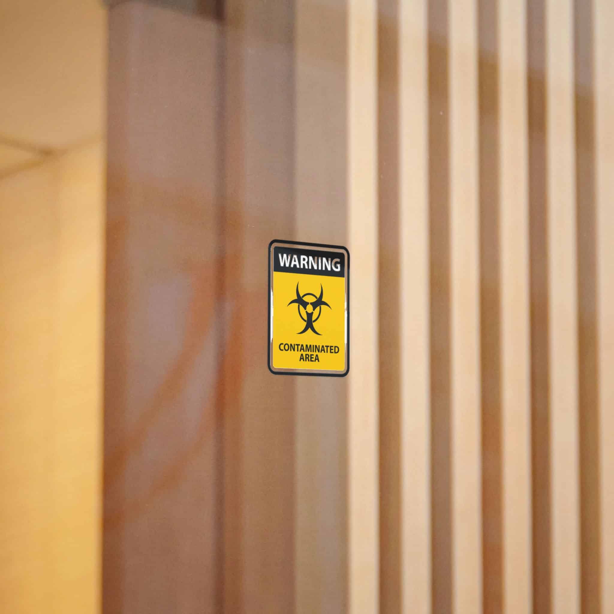 Warning Contaminated Area Die Cut Stickers Dtf - Image 2