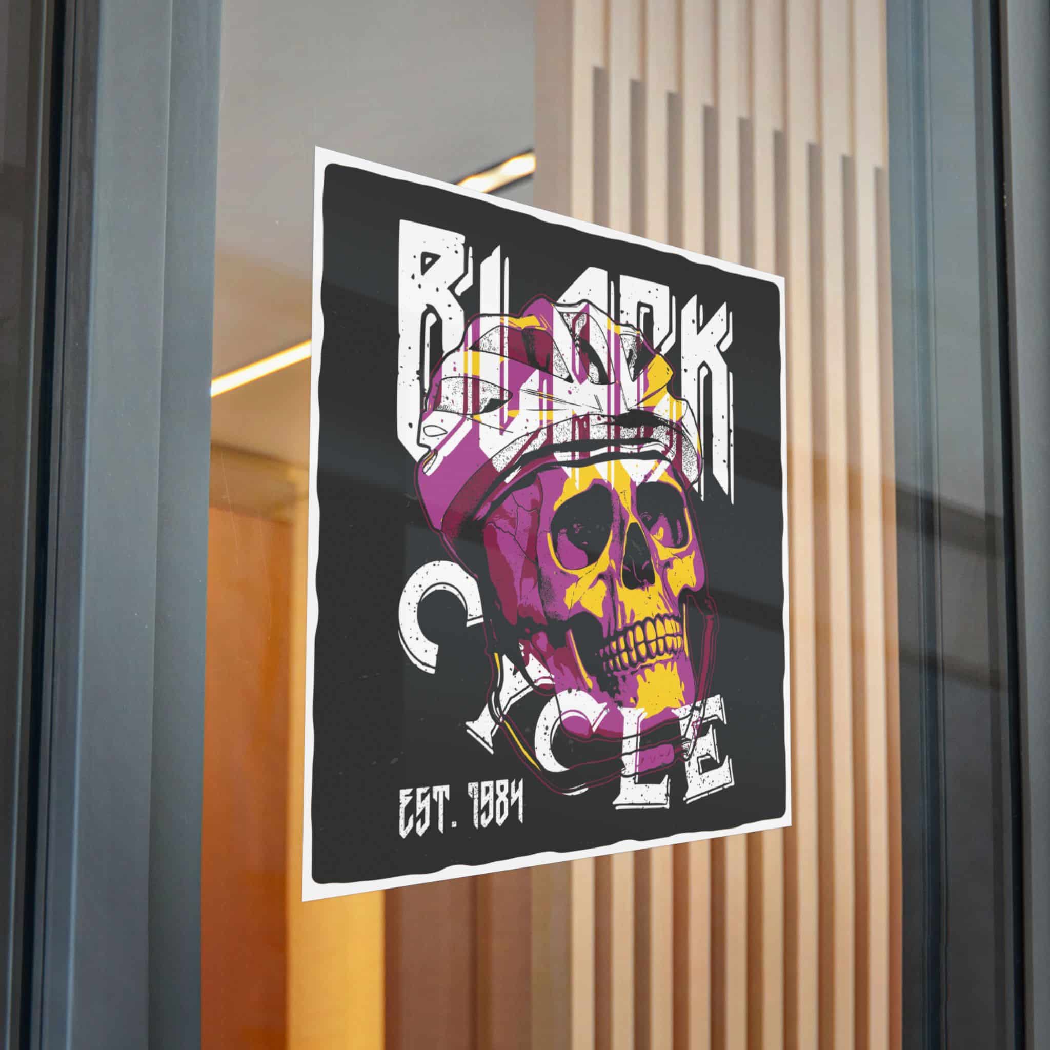 Tshirt Poster Design With Skull Bicycle Helmet Die Cut Stickers Dtf - Image 32
