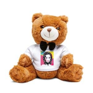 Cartoon Hippie 80s Seamless Miami Vibe Pop Art Deco V14 Teddy Bear With T Shirt