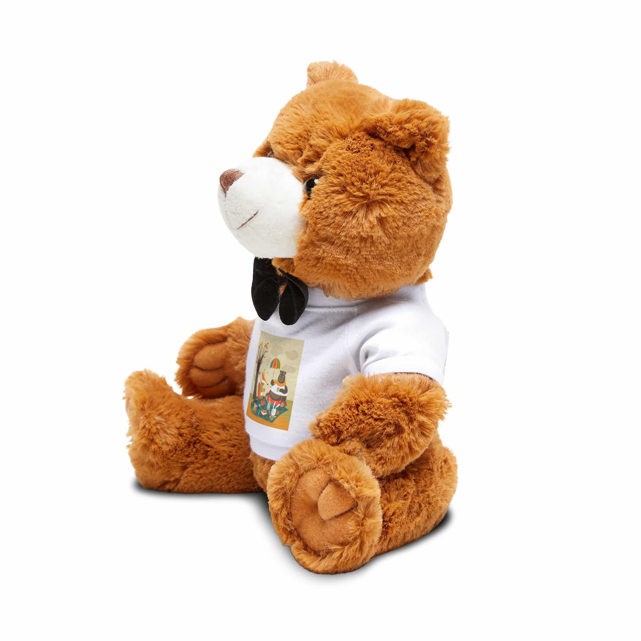 Animals Picnic Autumnal Forest Teddy Bear With T Shirt - Image 3
