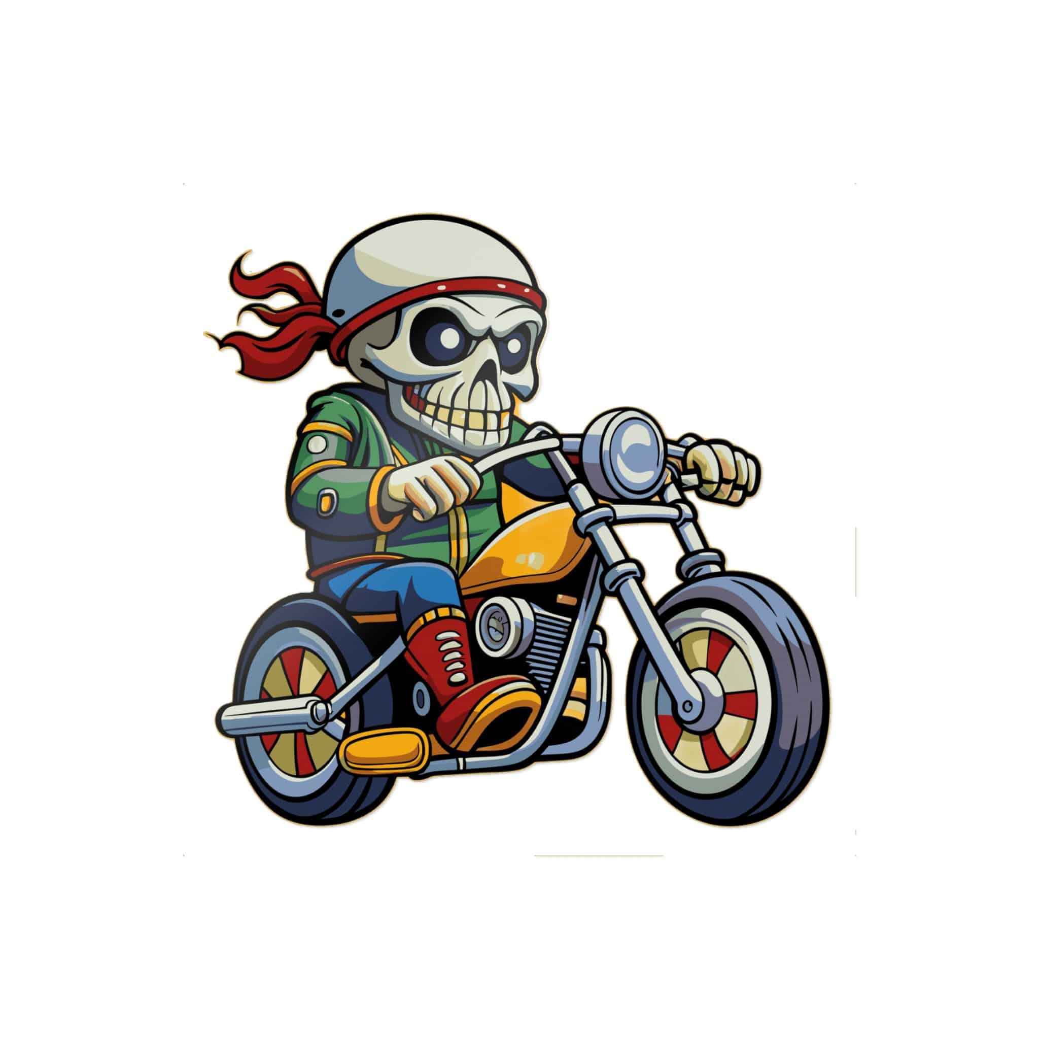Moto Skull Die Cut Stickers Dtf - Image 13